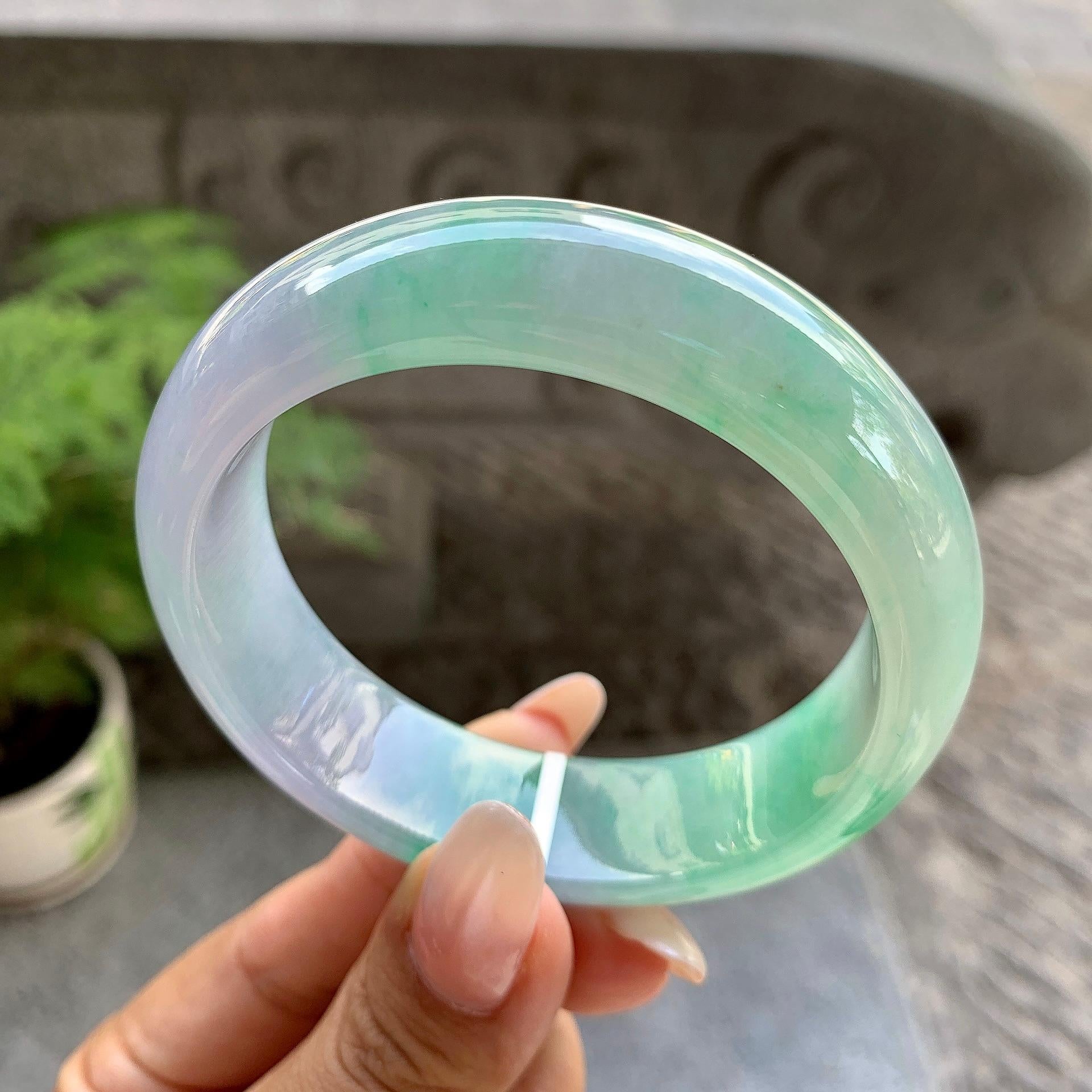细糯种春彩宽版轮胎手镯（56.6mm）（yc195349）