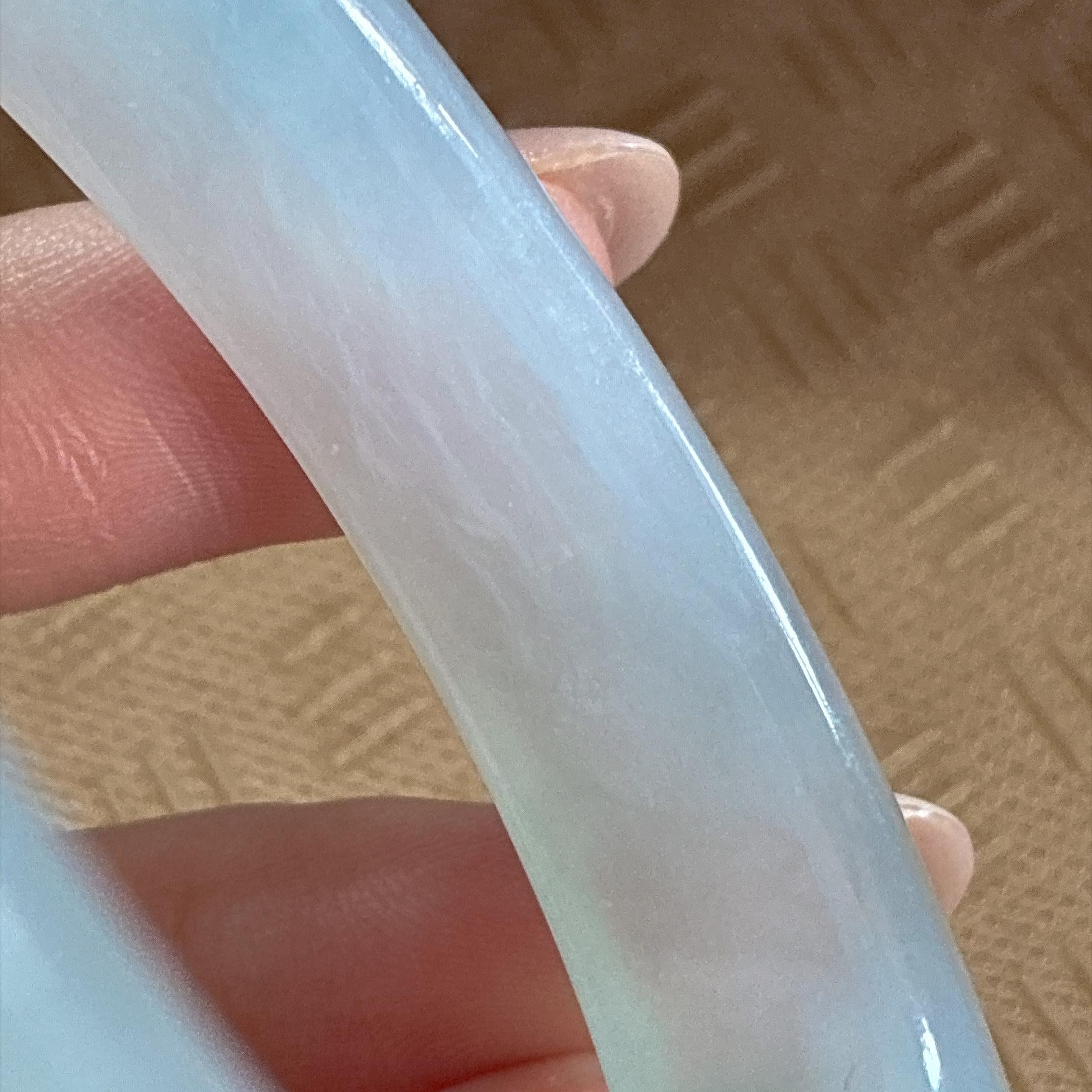 冰种飘花贵妃镯 54圈 天然缅甸A货翡翠（yc525781）