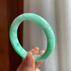 糯冰果绿翡翠平安镯（57.8mm)（yc347292）