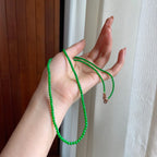 糯冰满绿翡翠珠串珠链（yc342534）