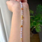 18K金镶糯冰种淡紫罗兰小米珠手链（yc232459）