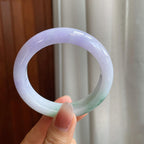 糯冰春带彩翡翠平安镯（54mm)（yc316585）