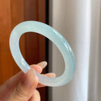 冰种蓝晴底翡翠圆条手镯（54mm）（yc242097）