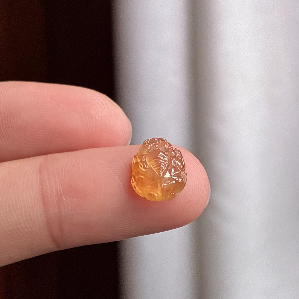 冰种黄翡貔貅裸件 天然缅甸A货翡翠（yc481878）