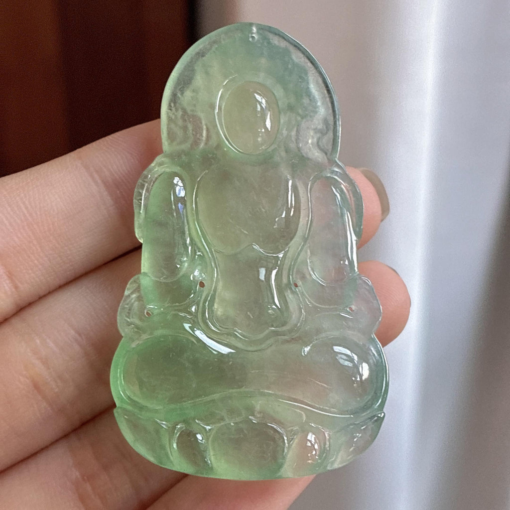冰种晴水度母挂件 天然缅甸A货翡翠（yc484401）