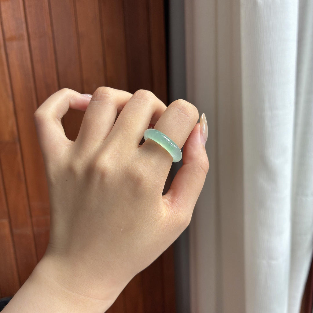 冰种晴底戒圈 天然缅甸A货翡翠（yc459944）