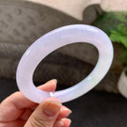 糯冰种淡春彩圆条手镯（57.6mm）（yc272117）