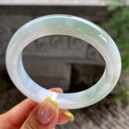 细糯种飘花正圈平安镯57.5圈      天然缅甸A货翡翠（yc383110）