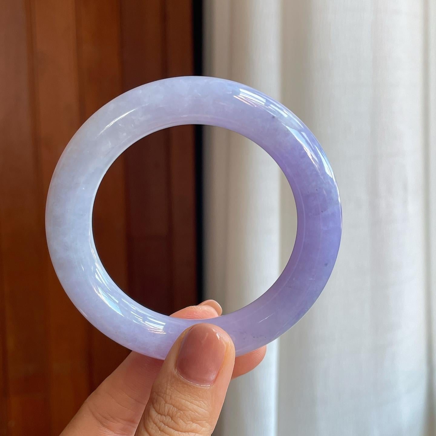 糯冰紫罗兰翡翠圆条手镯（56.6mm）（yc278731）