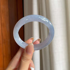 冰种紫罗兰翡翠平安镯（53.7mm)（yc396354）