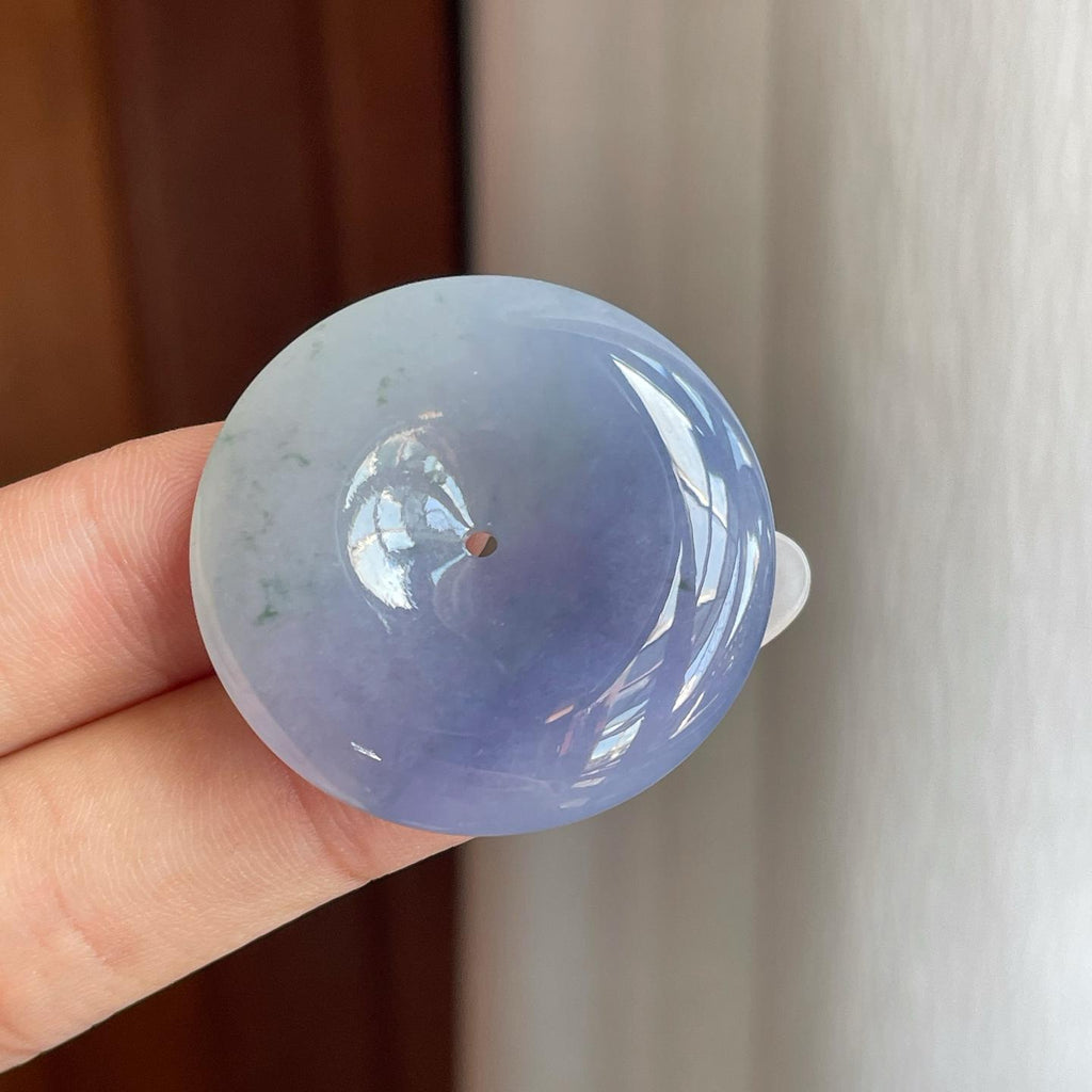 糯冰紫罗兰飘花翡翠平安扣（yc261411）