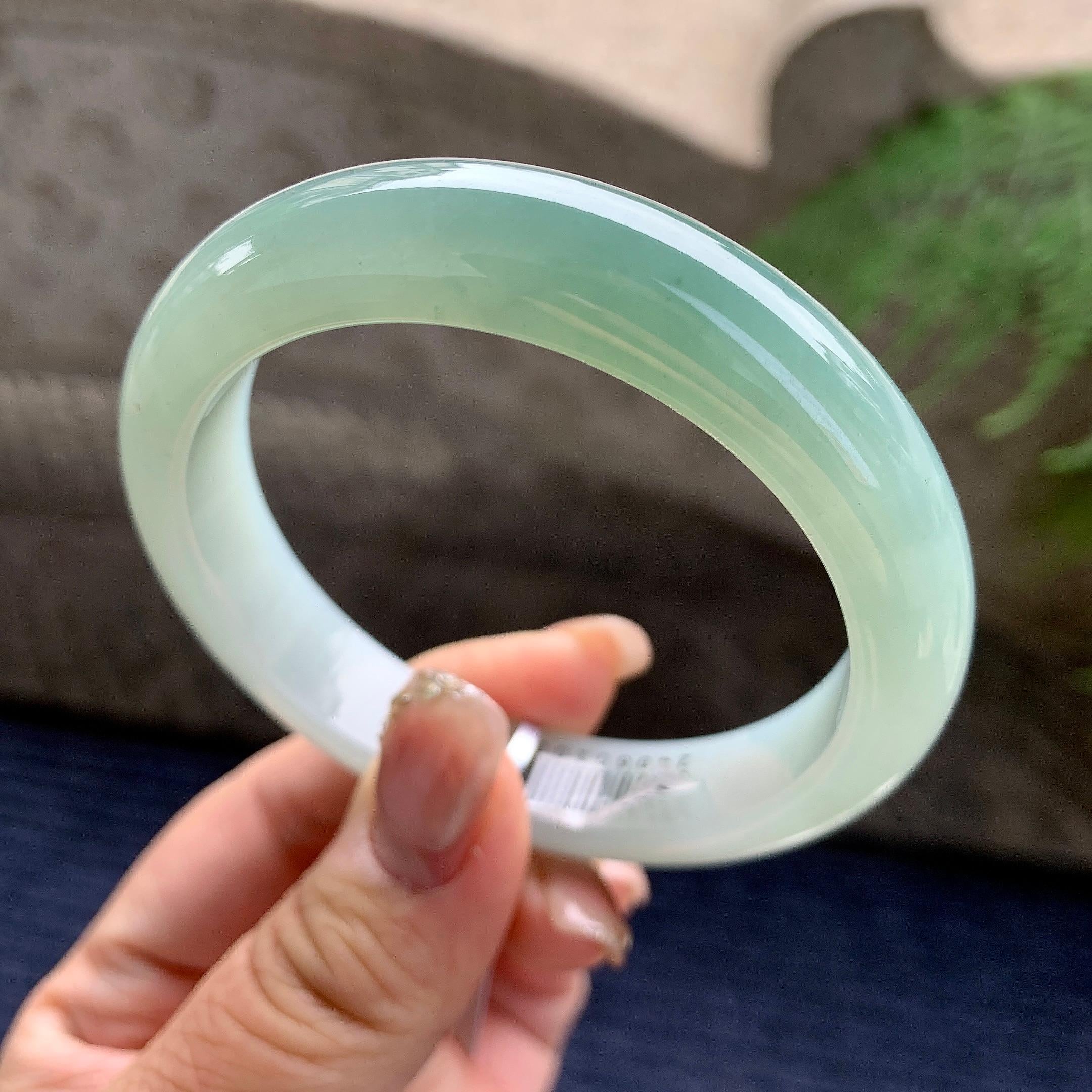 糯冰种半山水平安镯（55.5mm）（yc297964）
