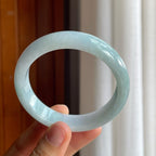 糯种带色翡翠平安镯（57.5mm）（yc221959）