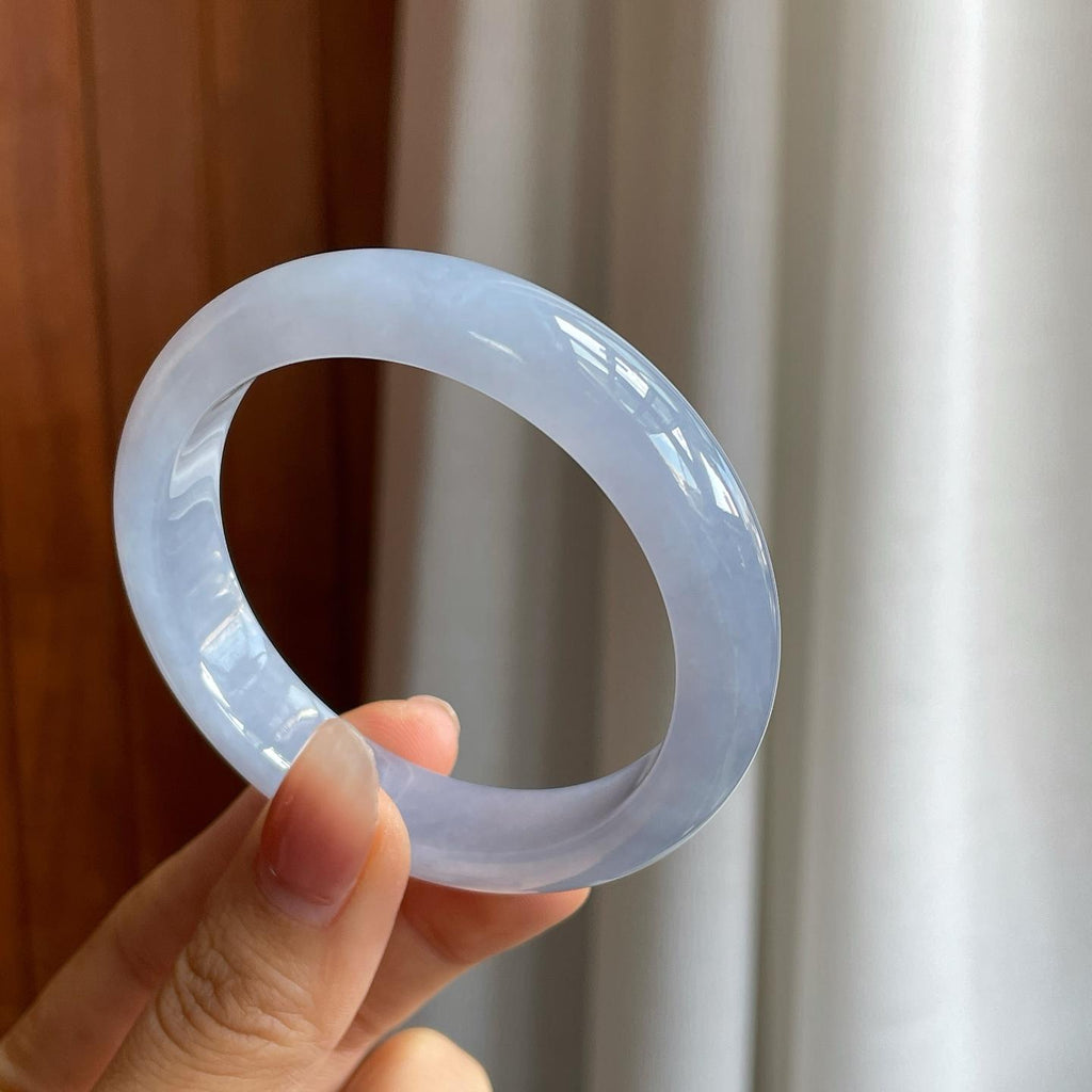 冰种紫罗兰翡翠平安镯（54.5mm）（yc312898）