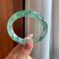 冰种飘花翡翠平安镯（57.6mm）（yc311311）
