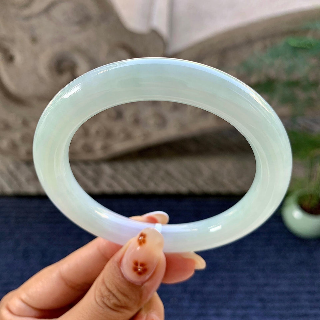 细糯种淡春彩圆条手镯（58.8mm）（yc249451）