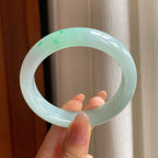 冰种带色翡翠平安镯（55.7mm)（yc354256）
