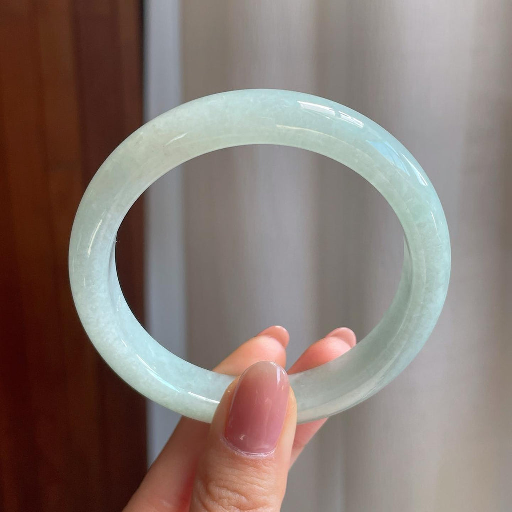 糯冰晴底翡翠平安镯（57.8mm)（yc325793）