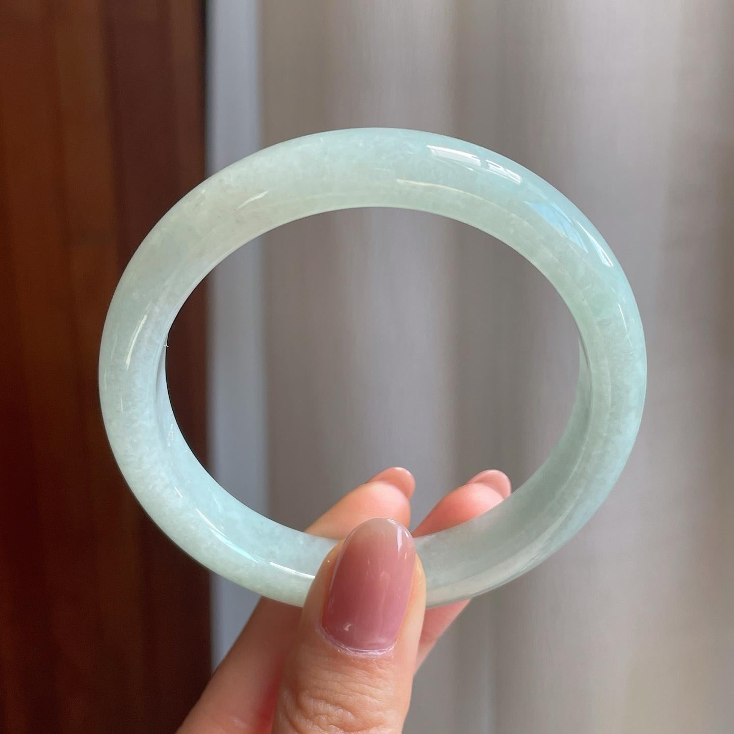 糯冰晴底翡翠平安镯（57.8mm)（yc325793）