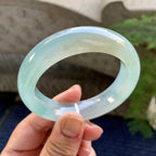 糯冰种晴水飘黄翡宽版轮胎手镯（52.2mm）（yc249465）