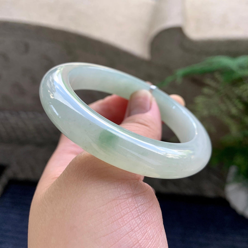 糯冰种晴底飘花平安镯（53.6mm）（yc226061）