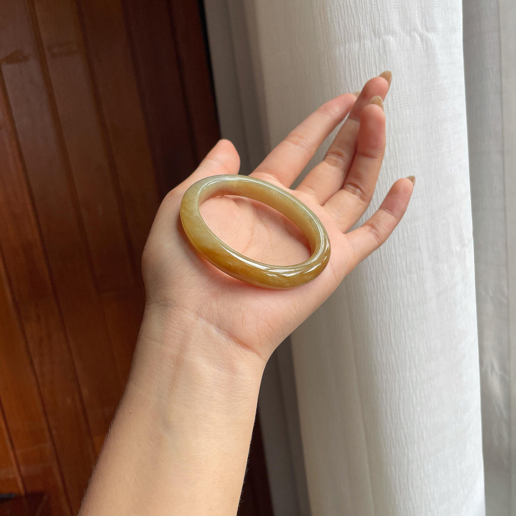 糯冰黄翡翡翠贵妃镯(55mm)（yc423155）