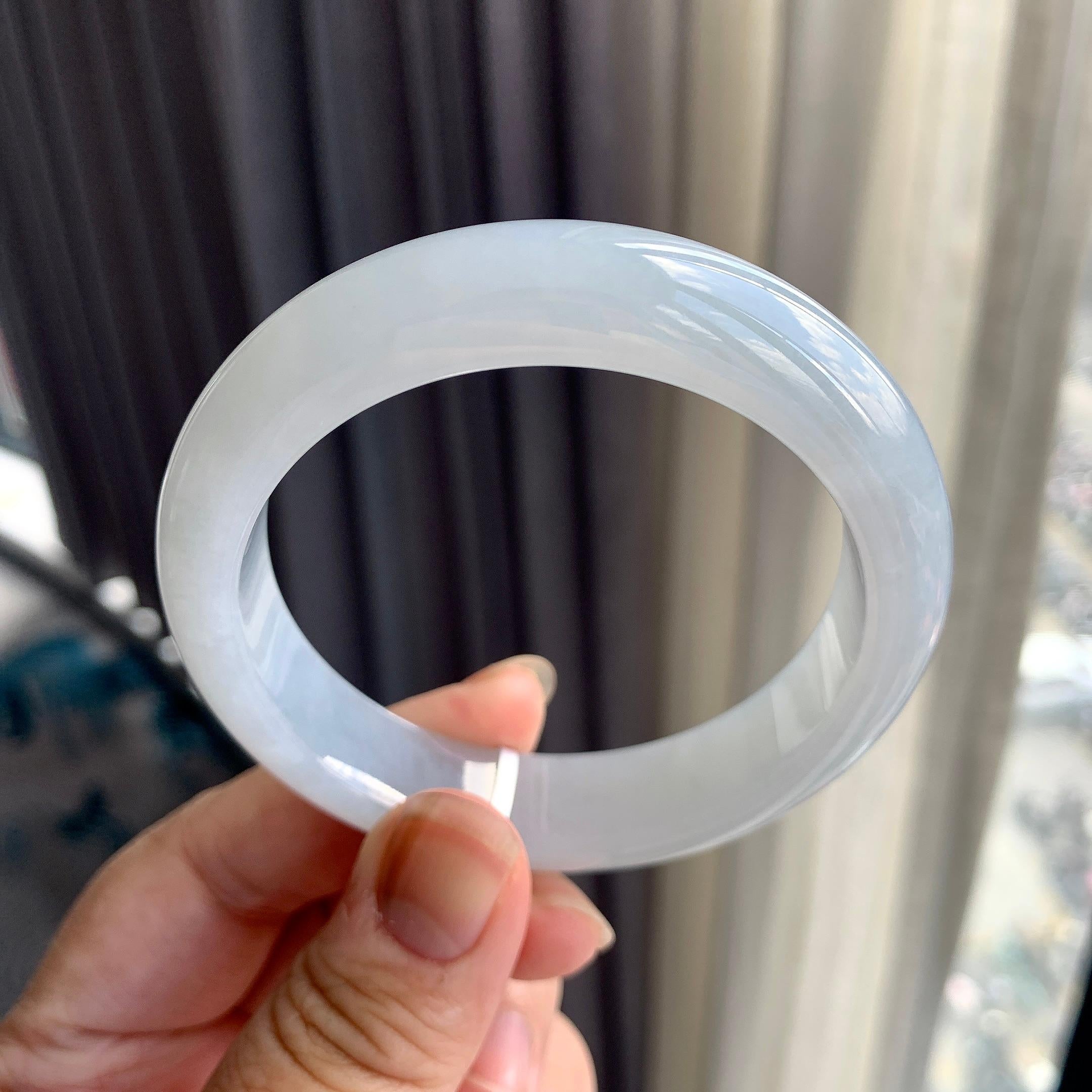 细糯种无色平安镯（55.6mm）（yc225075）