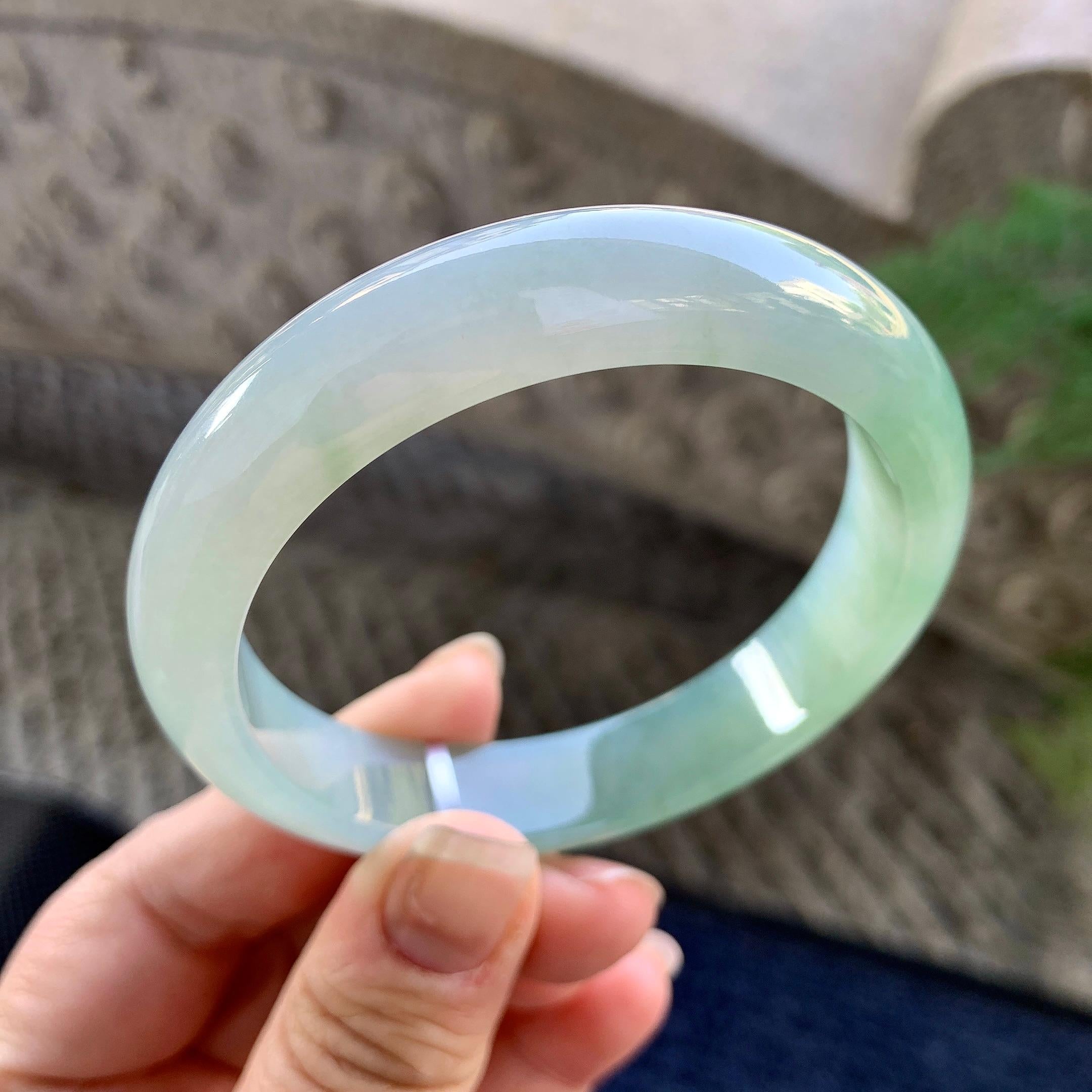 糯冰种晴水平安镯（56.8mm）（yc305694）