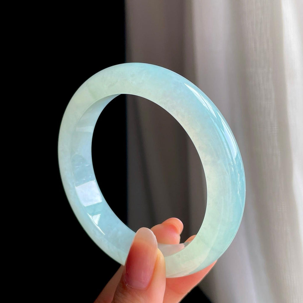 冰种晴底翡翠平安镯(58.2mm)（yc363419）
