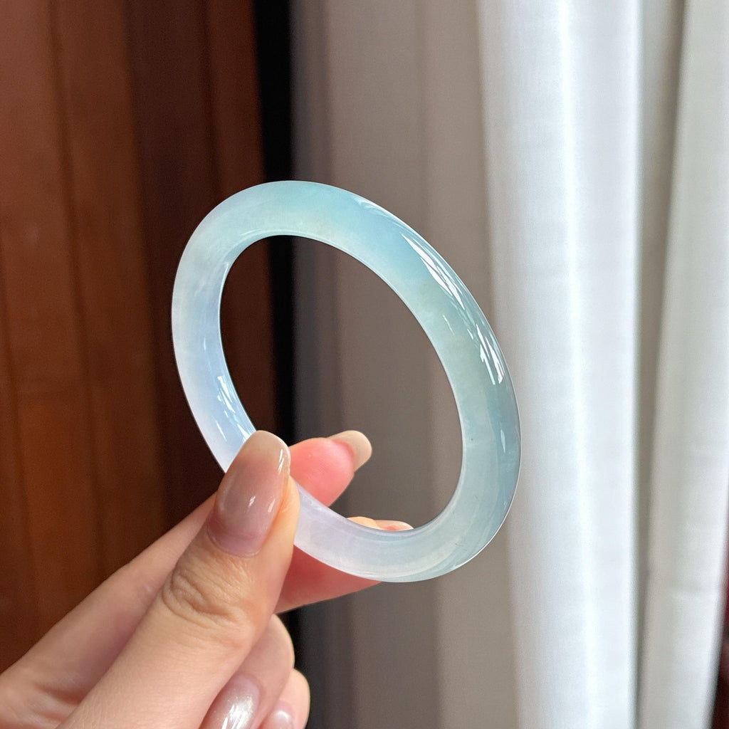 Vòng tay quý phi đáy xanh băng chủng 54 vòng Ngọc phỉ thúy tự nhiên Myanmar loại A (yc450819)