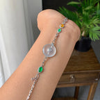 18k金冰种无色平安扣手链（yc231060）