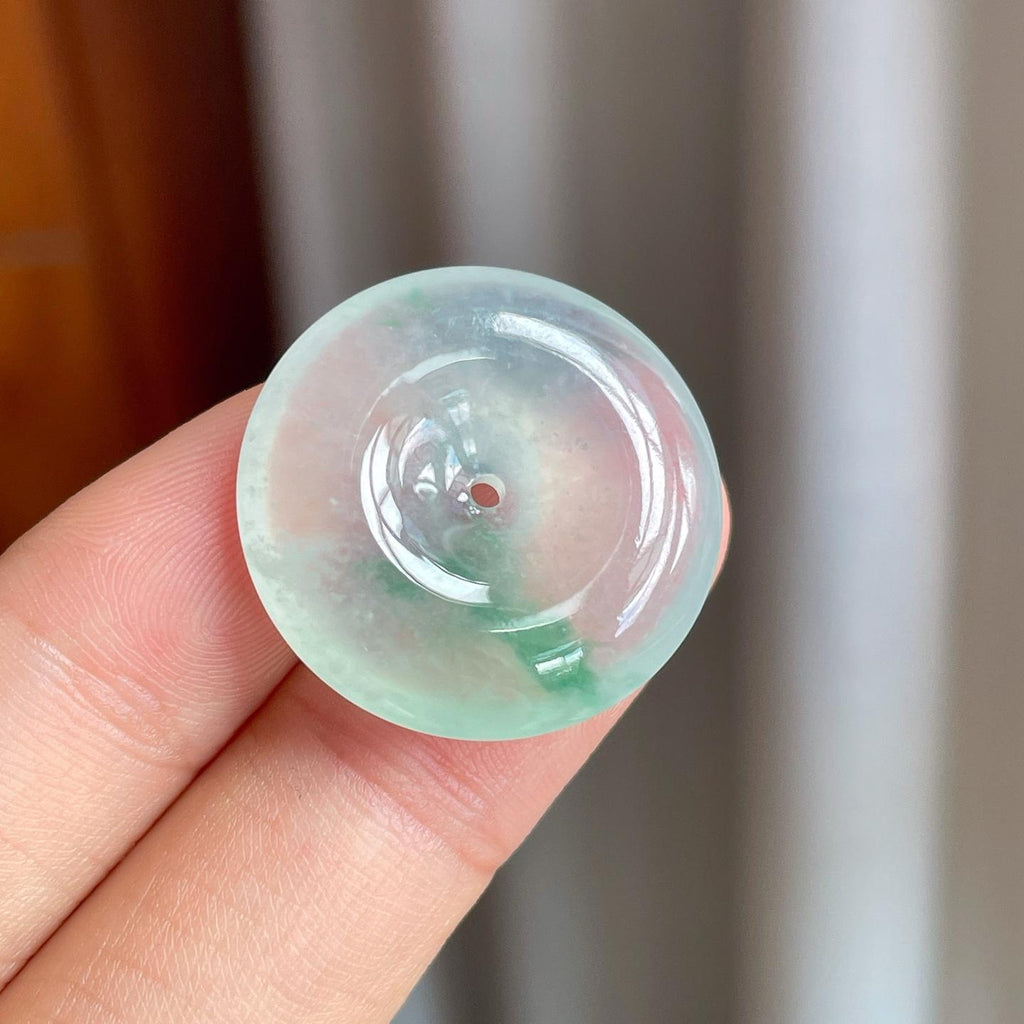 冰种飘花翡翠平安扣（yc247182）