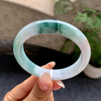 细糯种飘花飘黄翡平安镯（57.2mm）（yc198247）