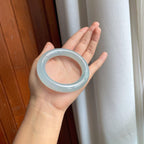 冰种蓝晴底翡翠圆条手镯（55mm）（yc247653）