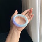 糯冰紫罗兰翡翠圆条手镯（55mm)（yc349385）