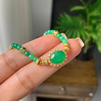 18k金糯冰种满绿蛋面手链（yc233835）