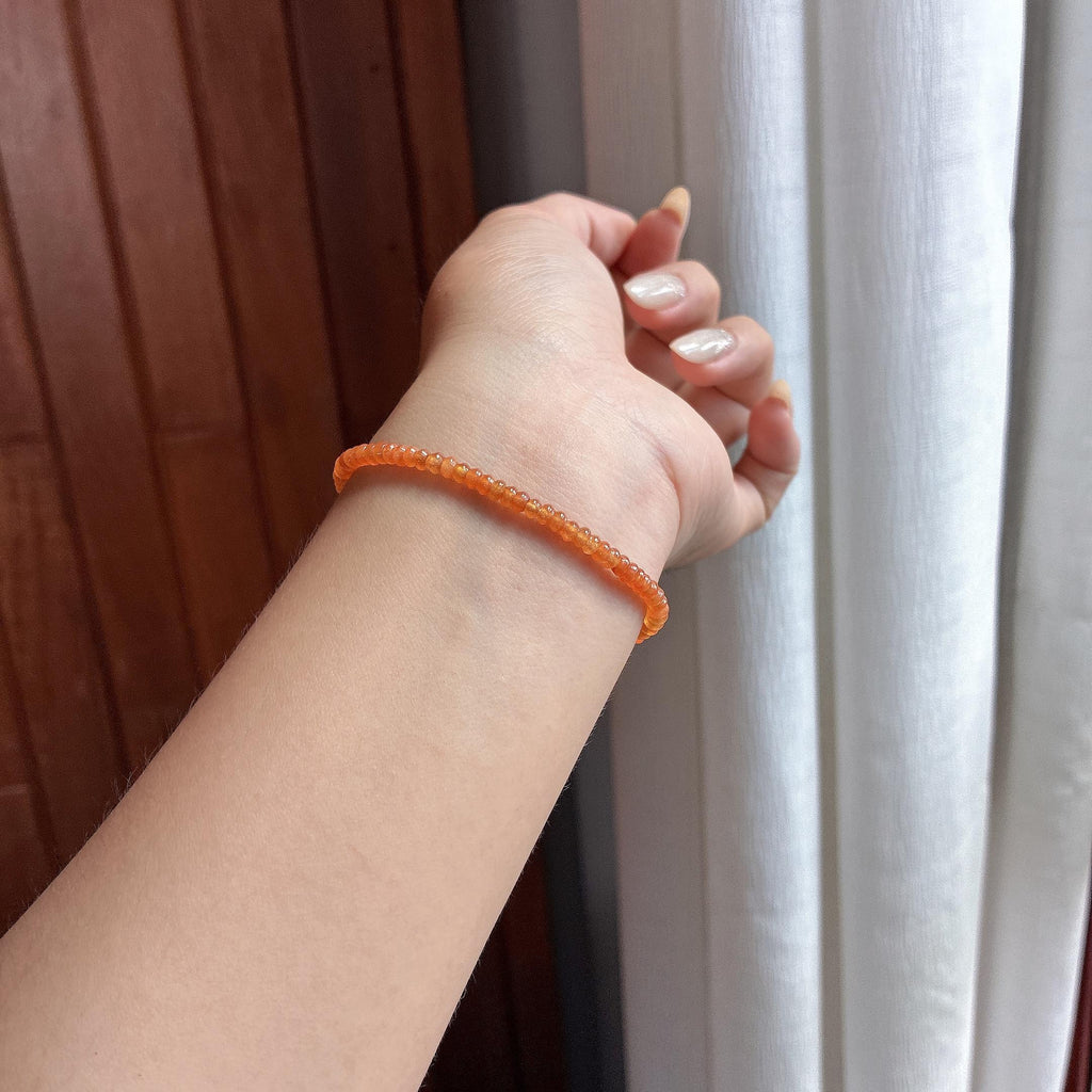 18k冰黄翡手链 天然A货缅甸翡翠（yc485506）