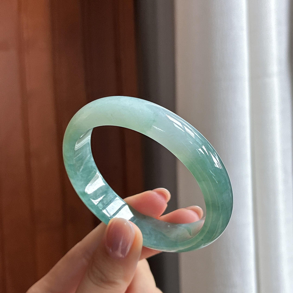 糯冰飘花贵妃镯 53圈 天然缅甸Ａ货翡翠（yc487663）