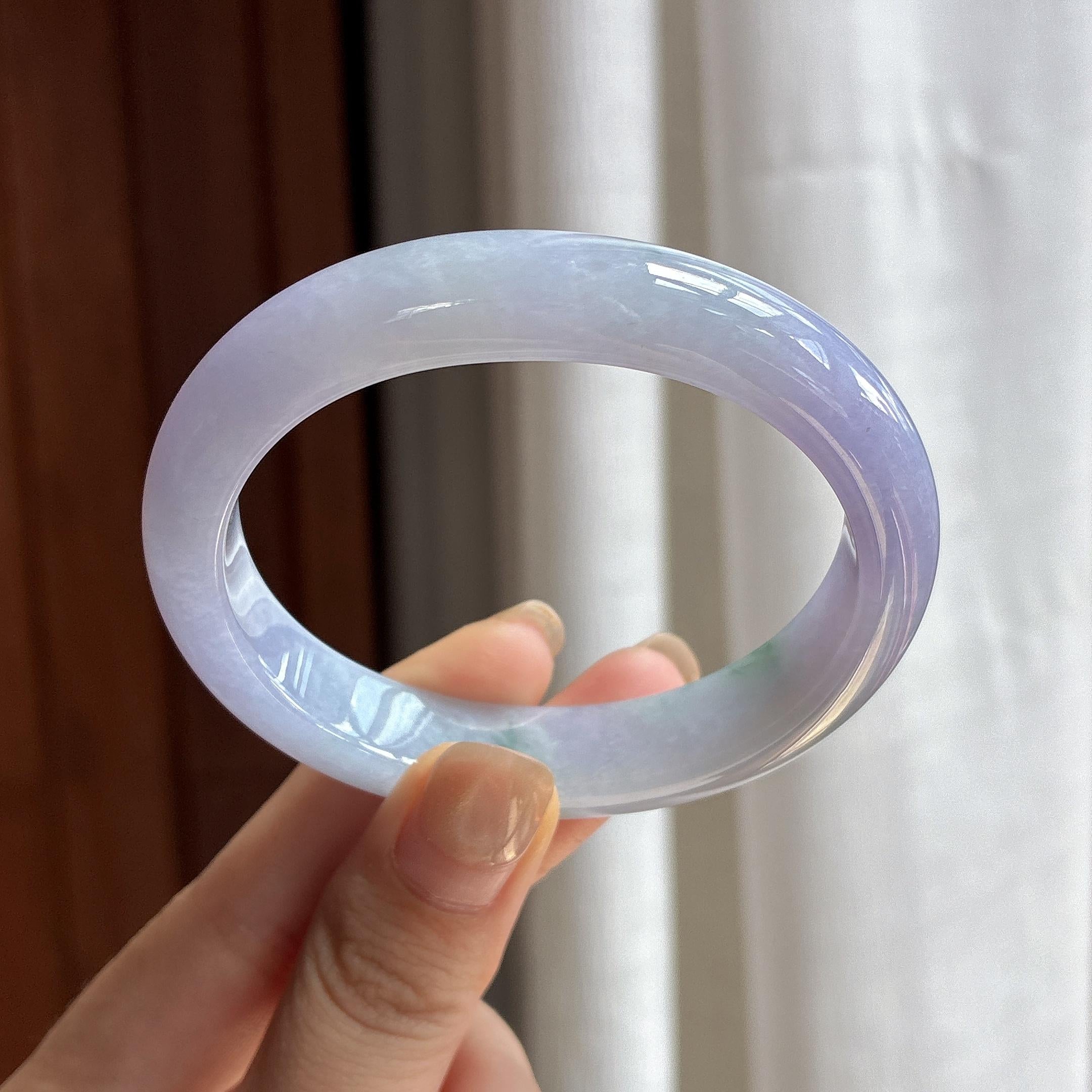 糯冰紫罗兰贵妃镯 55圈 天然缅甸A货翡翠（yc485503）