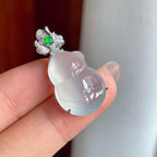 18k金镶冰种无色翡翠葫芦（yc244879）