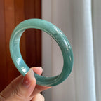 糯冰湖水绿翡翠平安镯（62.5mm）（yc346542）