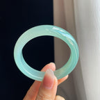 冰种晴底翡翠平安镯（53.5mm）（yc316713）