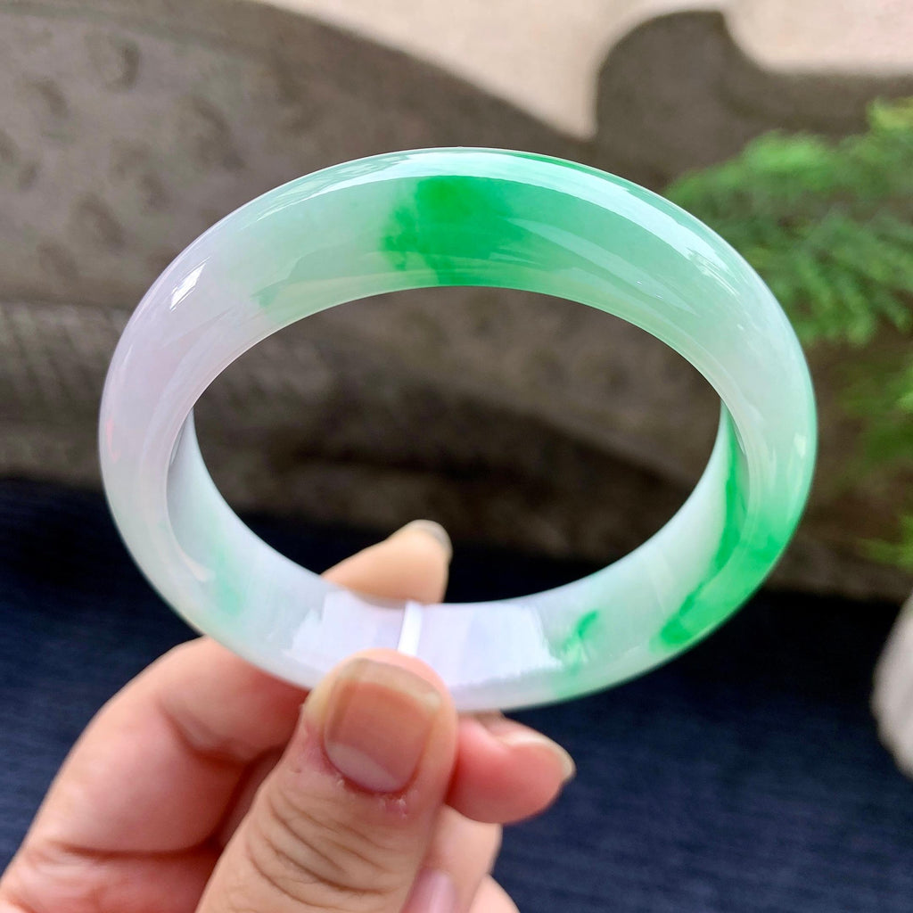 细糯种飘阳绿宽版轮胎手镯（58mm）（yc253747）