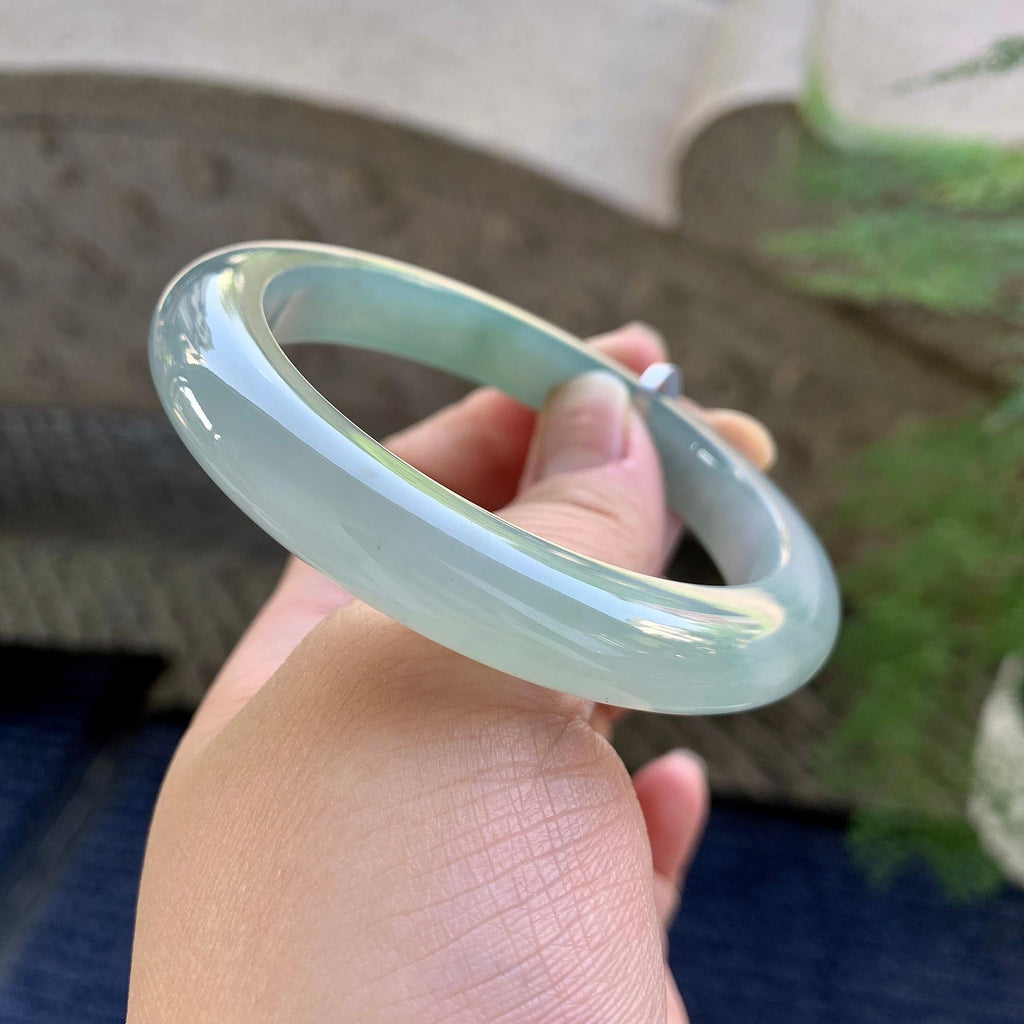 细糯种晴底飘花泥鳅背手镯（56mm）（yc249387）