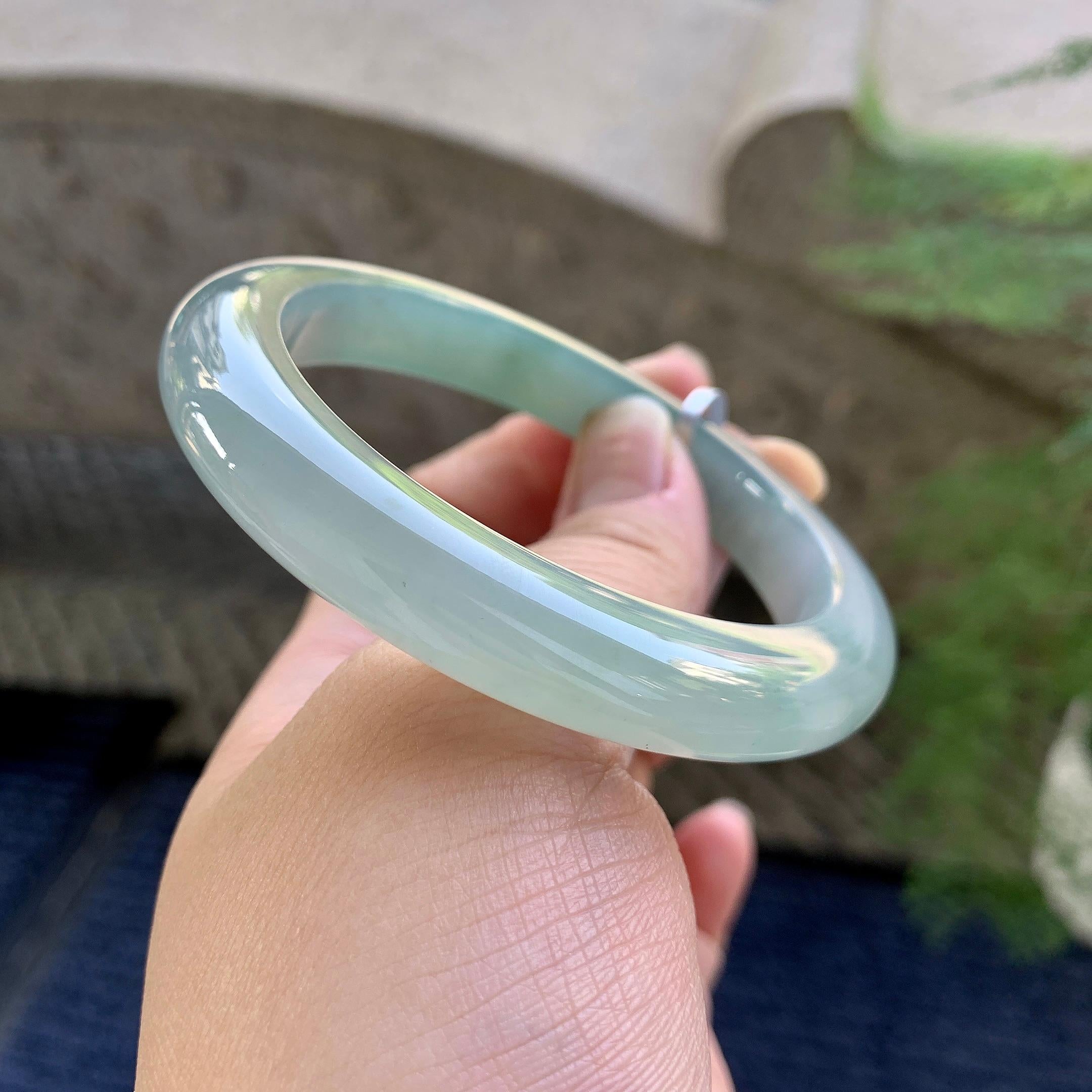 细糯种晴底飘花泥鳅背手镯（56mm）（yc249387）