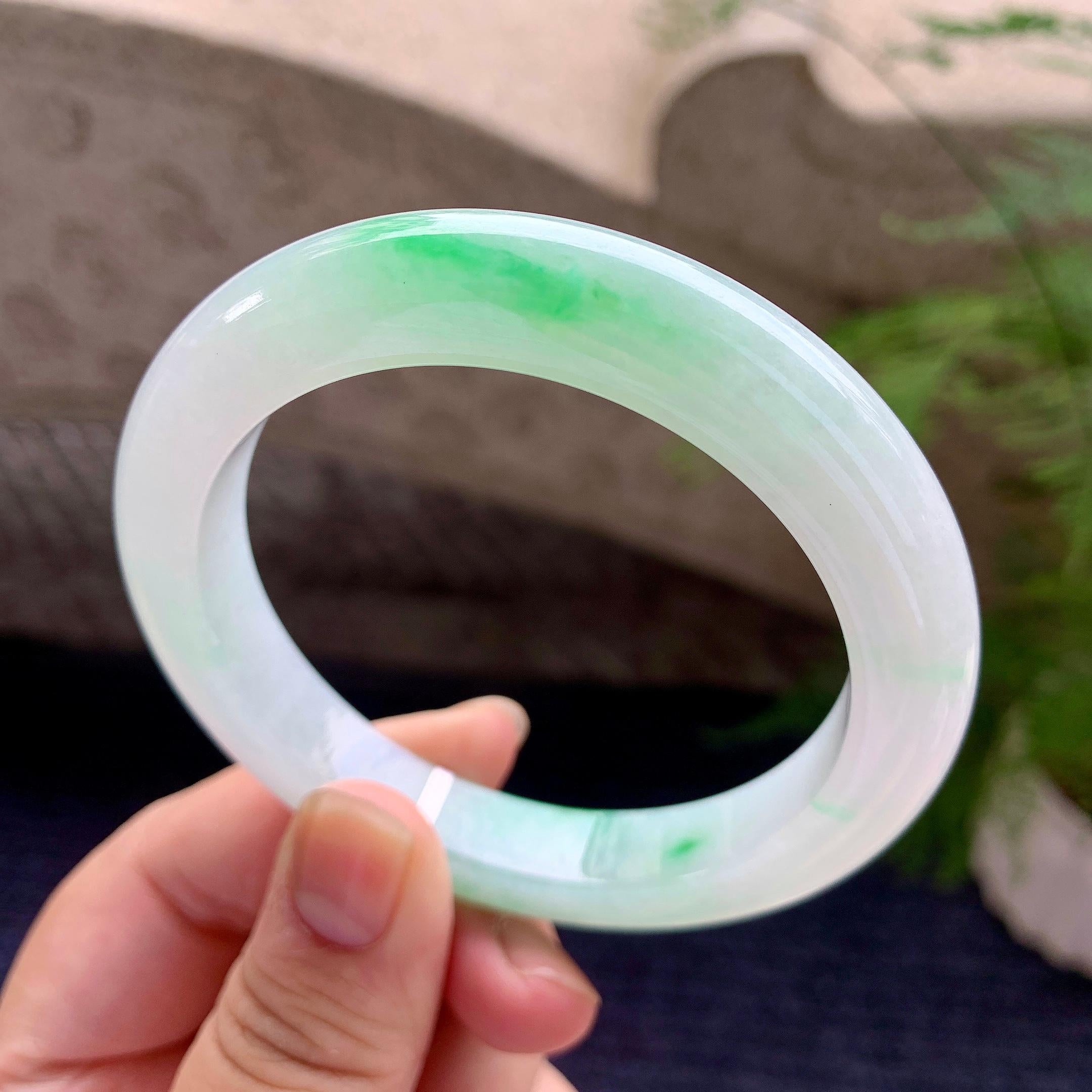细糯种飘花平安镯（58mm）（yc206658）