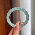 冰种湖水绿翡翠圆条手镯（52.3mm)（yc414701）