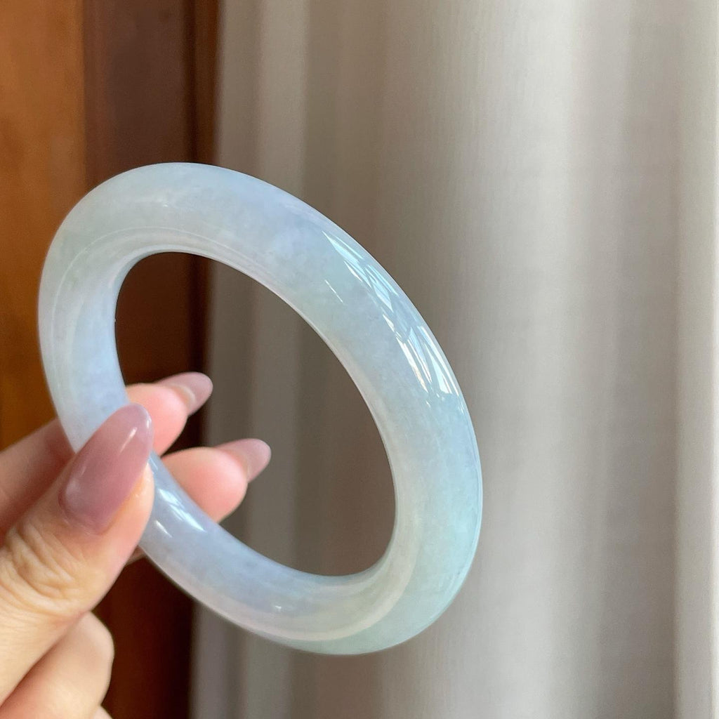 糯冰晴水翡翠圆条手镯（57.5mm）（yc286716）
