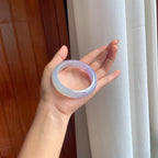 冰种紫罗兰特色撒金翡翠平安镯（56.5mm）（yc400761）