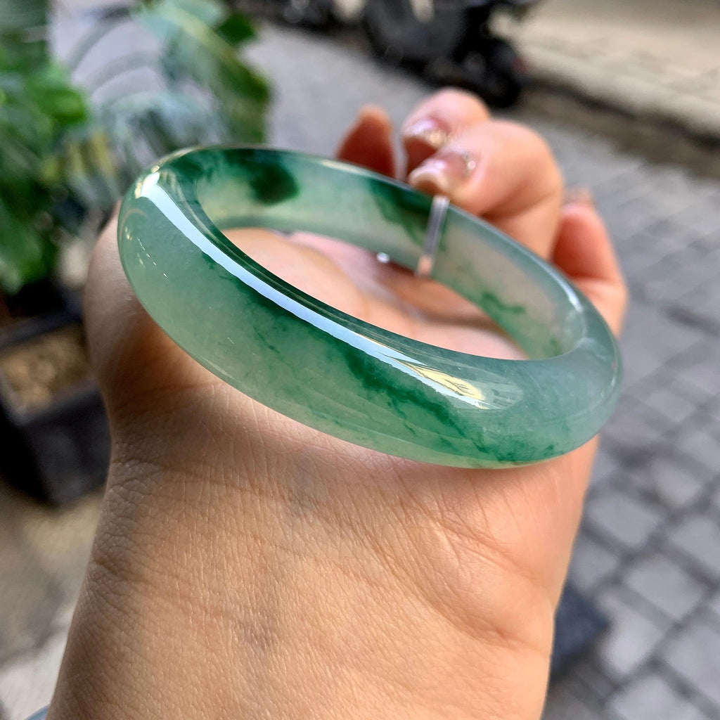 冰种飘花平安镯（54.8mm）（yc292671）